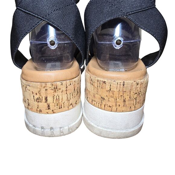 Steve Madden Bandi Sandals Womens Strappy Ankle Strap Wedge Black Fabric 9 M - Picture 5 of 7